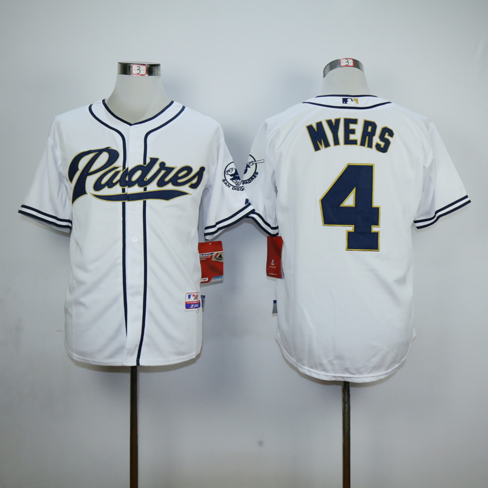 Men San Diego Padres #4 Myers White MLB Jerseys